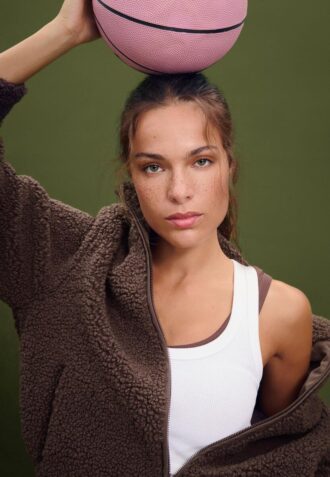 Giacca con zip foderata in finta pelle di montone