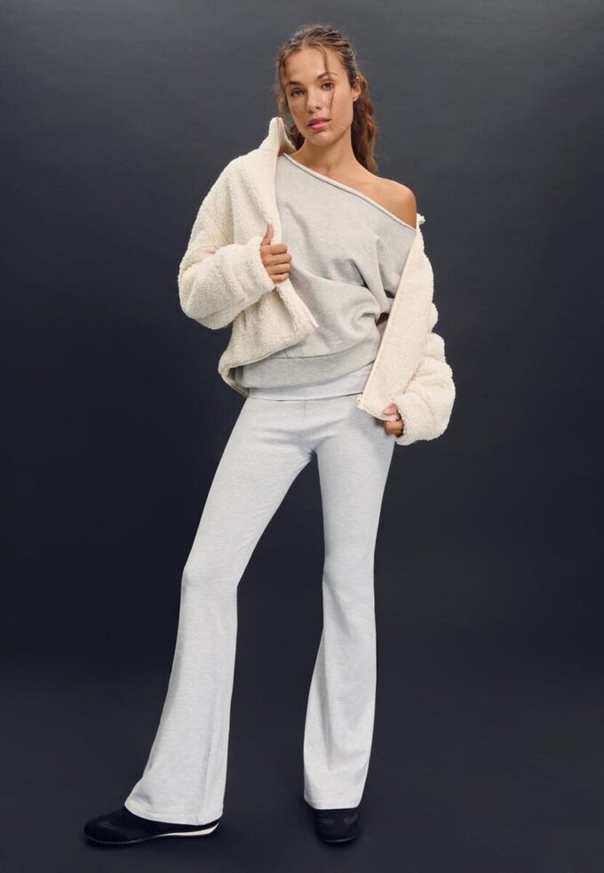 Giacca con zip foderata in finta pelle di montone Giacca con zip foderata in finta pelle di montone