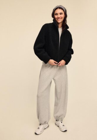 Giacca con zip foderata in finta pelle di montone