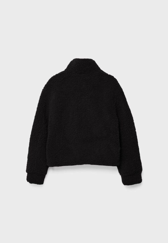 Giacca con zip foderata in finta pelle di montone Giacca con zip foderata in finta pelle di montone
