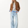 Giacca con zip in finta pelle scamosciata