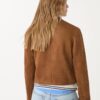 Giacca con zip in finta pelle scamosciata