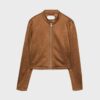 Giacca con zip in finta pelle scamosciata