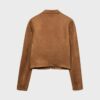 Giacca con zip in finta pelle scamosciata