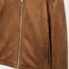 Giacca con zip in finta pelle scamosciata