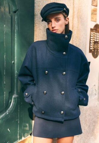 Giacca crossover Soft Touch con collo alto