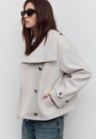 Giacca crossover Soft Touch con collo alto