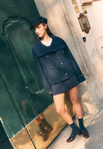 Giacca crossover Soft Touch con collo alto