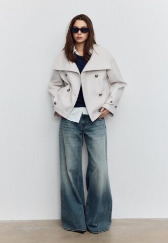 Giacca crossover Soft Touch con collo alto