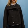 Giacca crossover Soft Touch con collo alto Giacca crossover Soft Touch con collo alto
