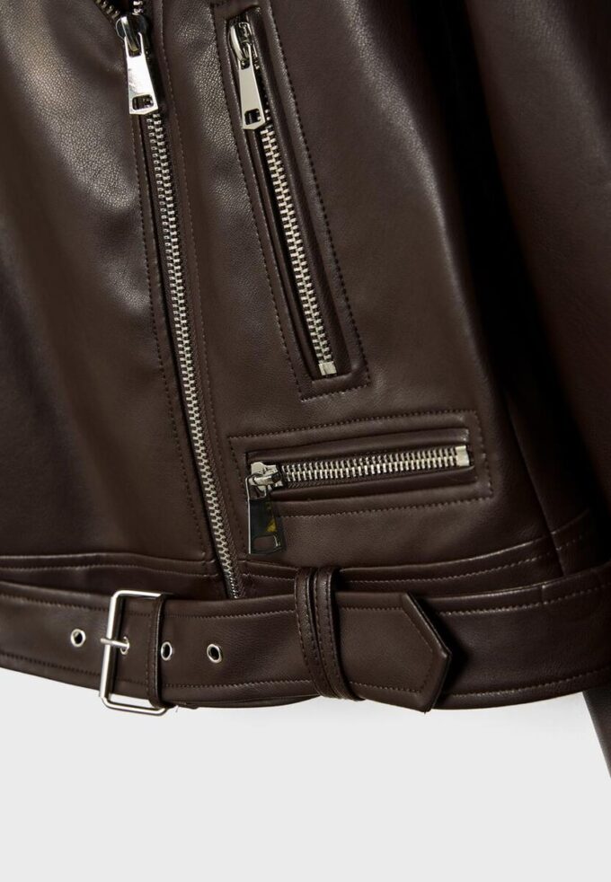 Giacca da motociclista effetto pelle Giacca da motociclista effetto pelle