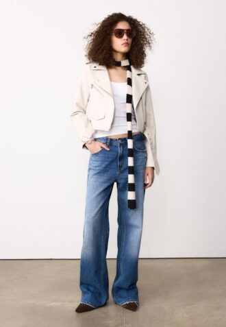 Giacca da motociclista in ecopelle con cintura