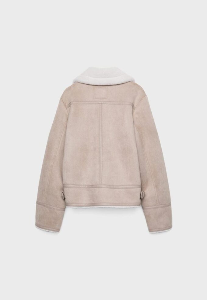 Giacca da motociclista in finta pelle scamosciata