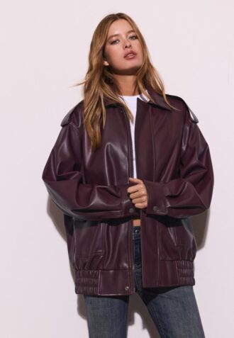 Giacca da motociclista oversize effetto pelle