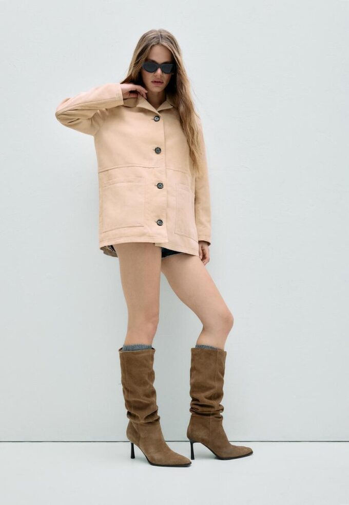 Giacca in pelle con tasche Giacca in pelle con tasche