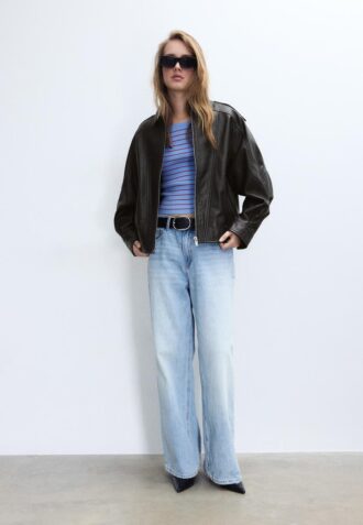 Giacca in pelle oversize