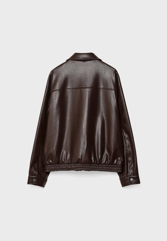 Giacca oversize effetto pelle