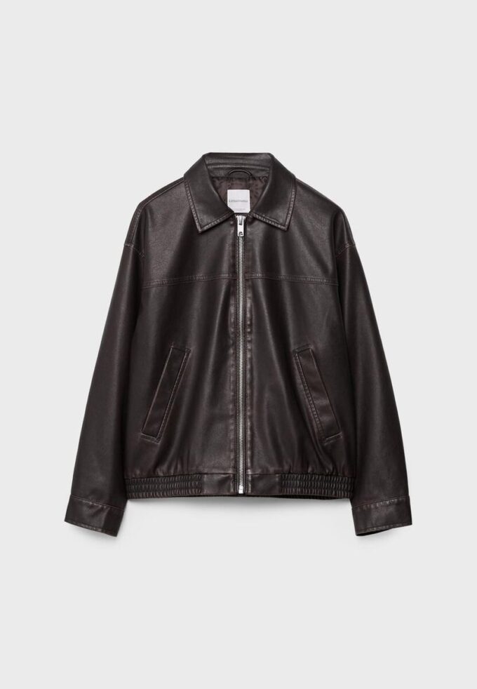 Giacca oversize effetto pelle lavata Giacca oversize effetto pelle lavata