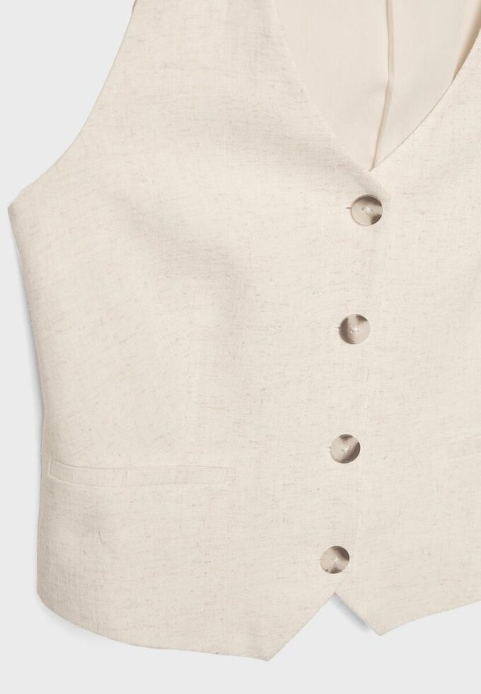 Gilet effetto lino