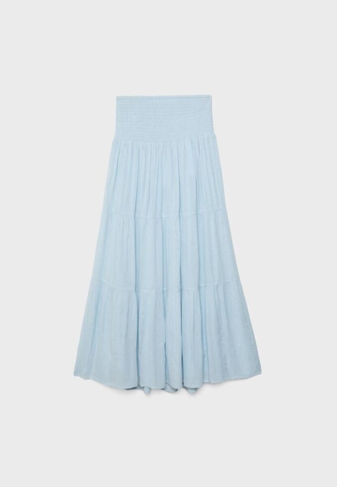 Gonna a pannelli con filo metallico