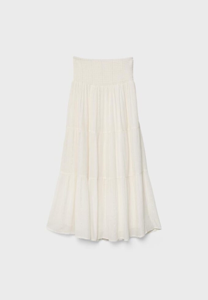 Gonna a pannelli con filo metallico