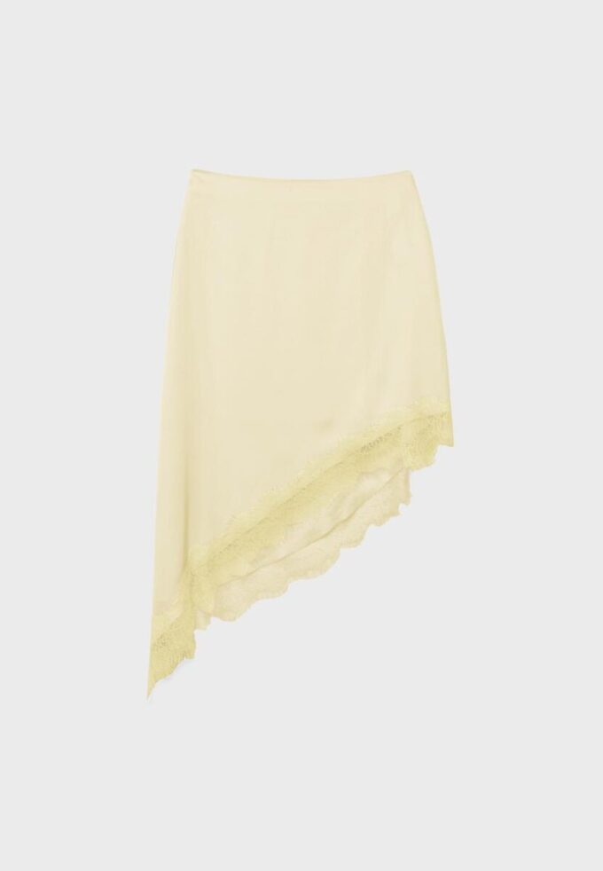 Gonna asimmetrica in raso