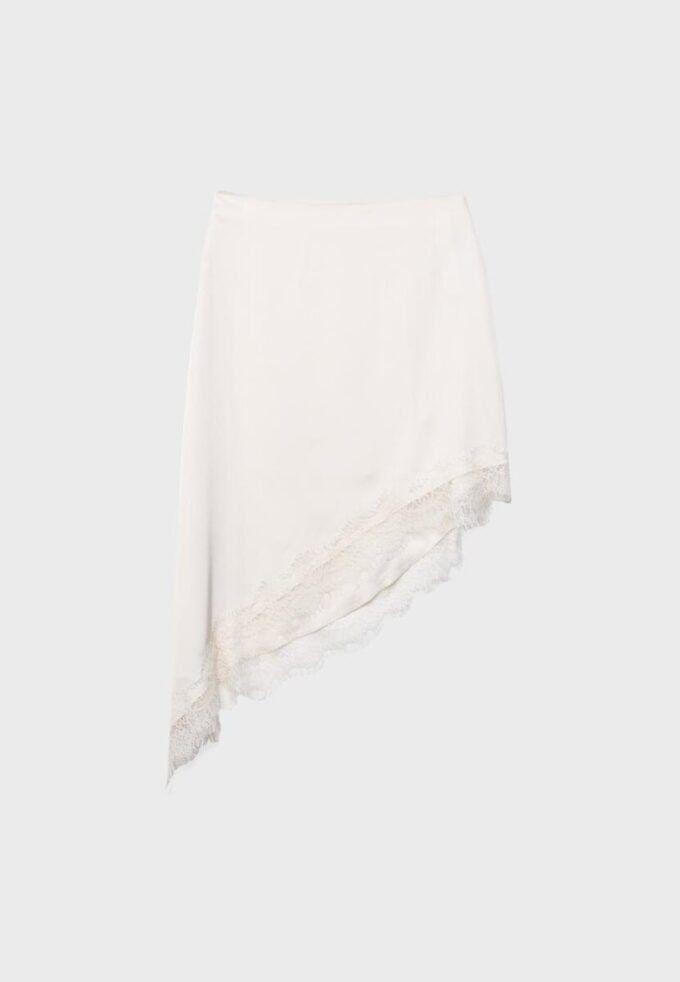 Gonna asimmetrica in raso