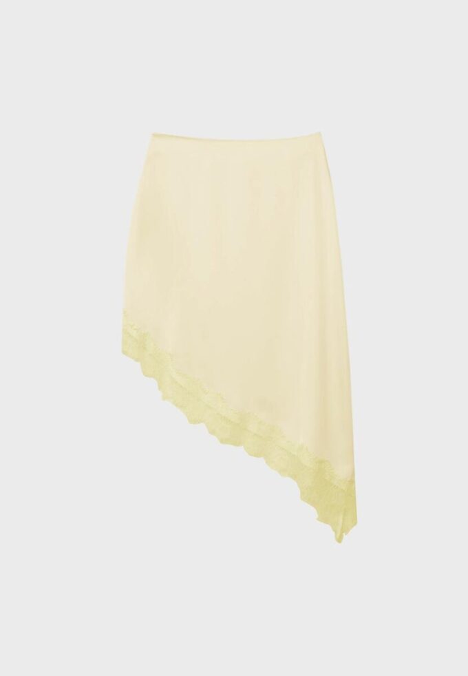 Gonna asimmetrica in raso