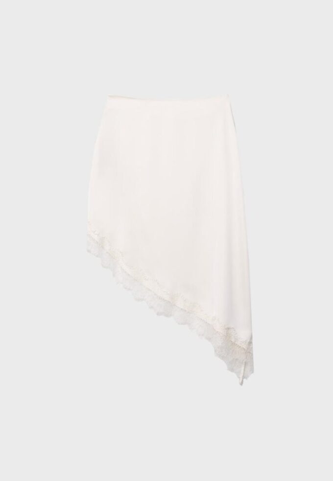 Gonna asimmetrica in raso