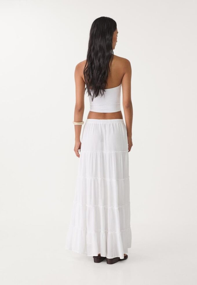 Gonna midi a pannelli fluida