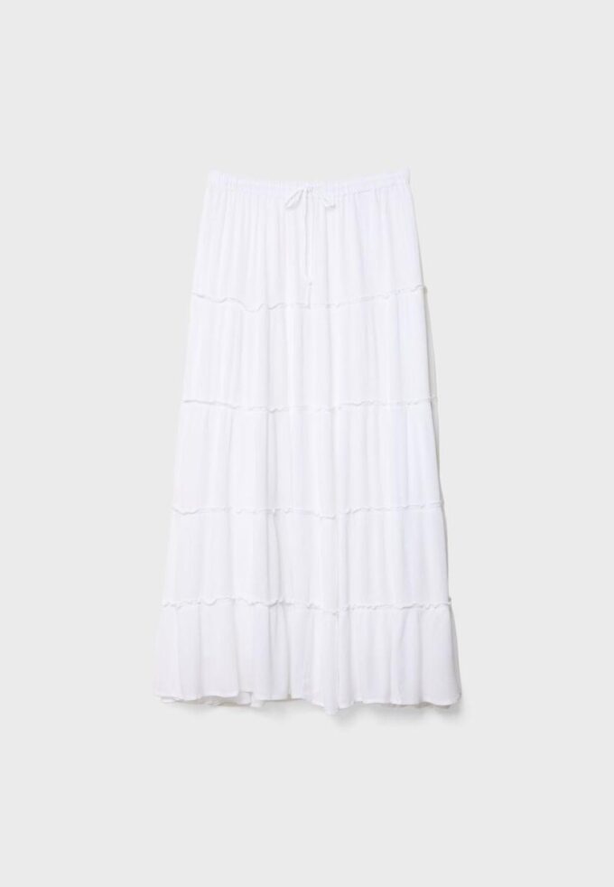 Gonna midi a pannelli fluida