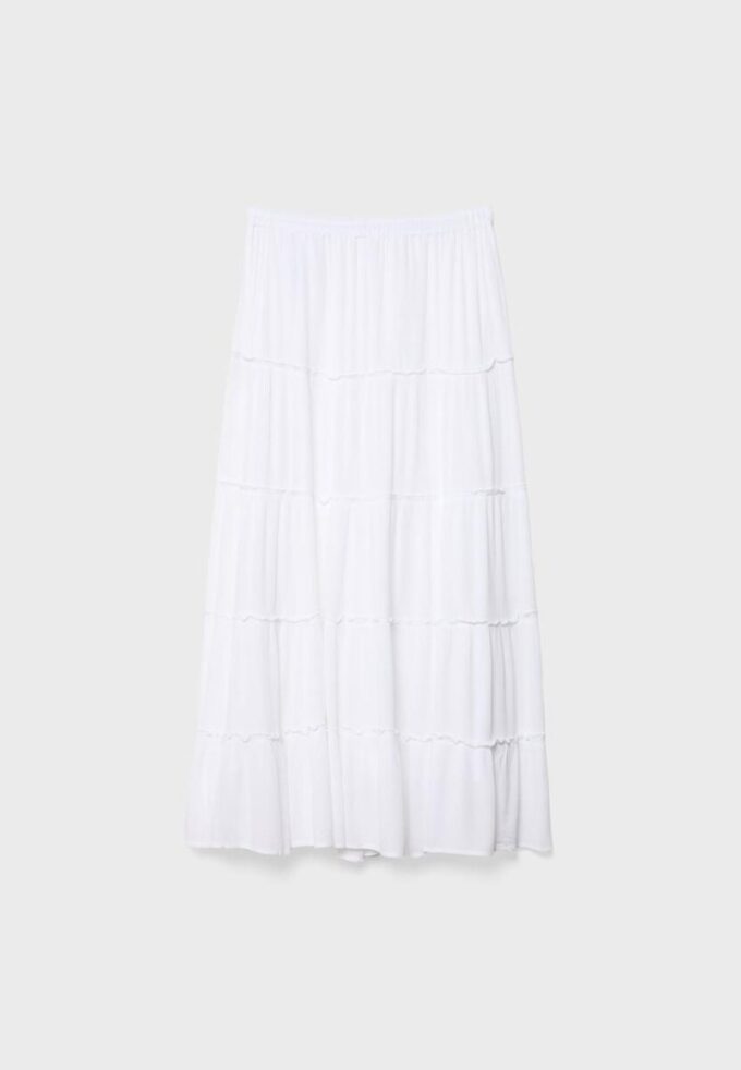 Gonna midi a pannelli fluida