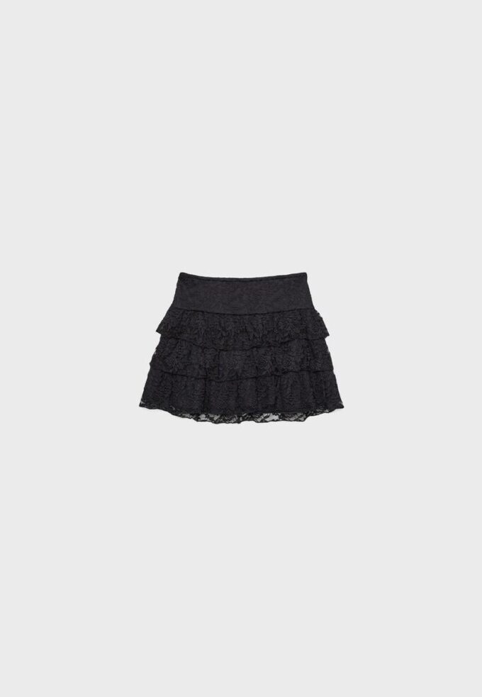 Gonna-Skort in pizzo