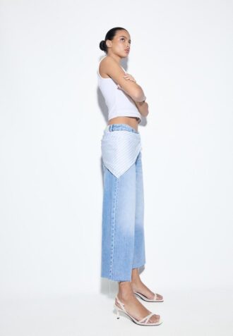 Jeans a Culotte con dettaglio a sciarpa