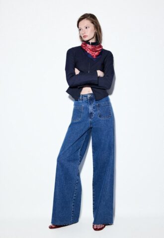 Jeans a gamba dritta con tasche