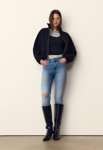 Jeans skinny a vita regolare D07