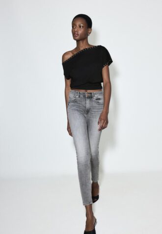 Jeans skinny a vita regolare D07