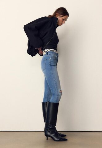 Jeans skinny a vita regolare D07