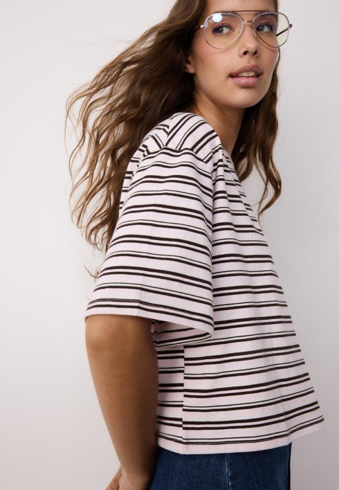 Maglietta a maniche corte a righe