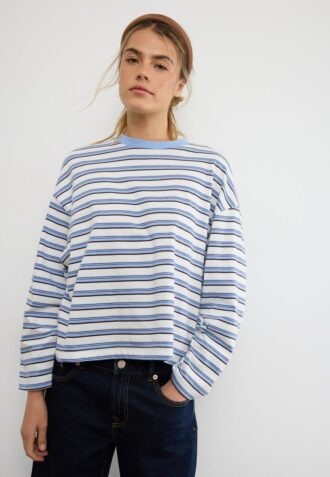 Maglietta oversize a maniche lunghe a righe