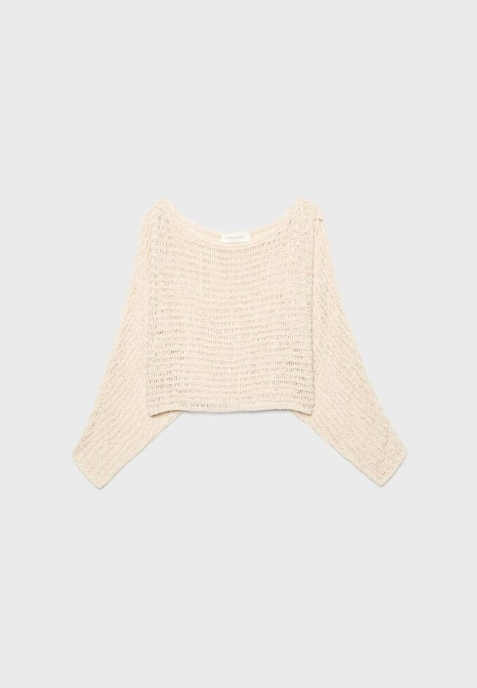 Maglione a mantella in maglia con nastro