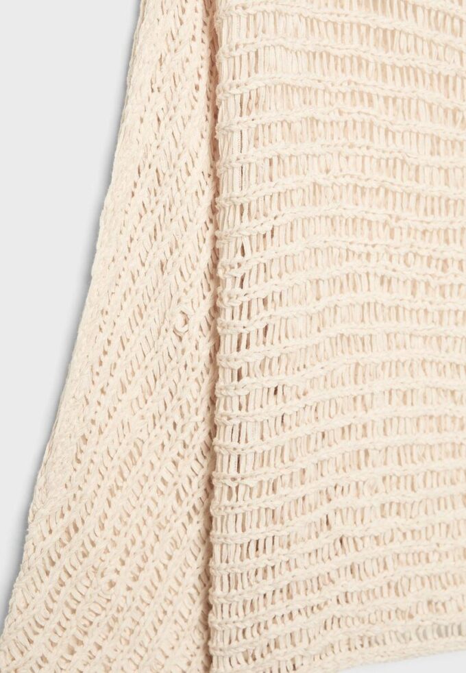 Maglione a mantella in maglia con nastro