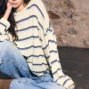 Maglione a righe in maglia fine Maglione a righe in maglia fine