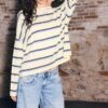 Maglione a righe in maglia fine Maglione a righe in maglia fine
