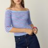 Maglione aderente a righe in maglia Maglione aderente a righe in maglia