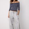 Maglione aderente a righe in maglia Maglione aderente a righe in maglia