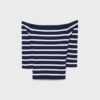 Maglione aderente a righe in maglia Maglione aderente a righe in maglia
