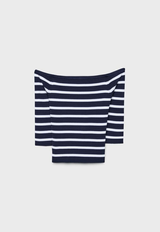 Maglione aderente a righe in maglia Maglione aderente a righe in maglia