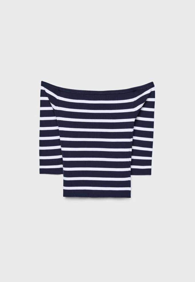 Maglione aderente a righe in maglia Maglione aderente a righe in maglia