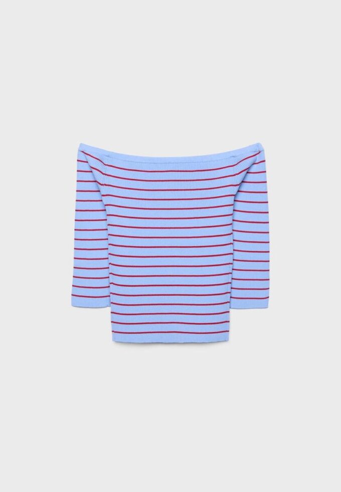 Maglione aderente a righe in maglia Maglione aderente a righe in maglia